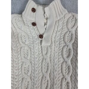 Hope & Henry Boy Shawl Collar Organic Cable Knit Sweater XXS Fisherman Sweater